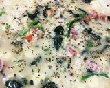 フライパンで玄米ほうれん草チーズリゾット作り方6写真