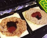 ワッフルメーカーでハンバーグホットサンド作り方3写真