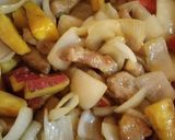 さつま芋と豚肉、胡桃の甘酢♪家族に好評♡作り方8写真