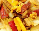 さつま芋と豚肉、胡桃の甘酢♪家族に好評♡作り方9写真