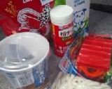 「魚介のクリームパスタ風うどん」作り方1写真