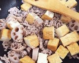 厚揚げと蓮根とミンチの味噌炒め♡作り方4写真