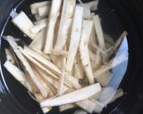 牛すじとごぼうの味噌生姜炒め作り方1写真