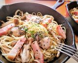 旬【牡蠣とベーコンのアヒージョパスタ】♪作り方10写真