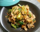 豚バラ肉と小松菜のキムチ炒めde温野菜作り方5写真