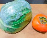 柿とキャベツ 秋の和風コールスローサラダ作り方1写真