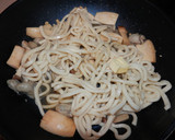牡蠣とエリンギのバター醬油焼きうどん作り方6写真