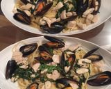 鶏とムール貝とルッコラのスパゲッティ作り方8写真