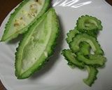 夏の終わりのご飯の友♪ゴーヤの味噌煮作り方1写真