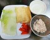 鶏餡と白菜の巻き巻き油揚げロール鍋作り方1写真