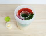 サラダポットで麺ランチ～明太サラダパスタ作り方7写真