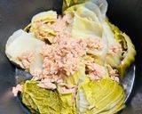 白菜とバラ肉➕シーチキンの一品作り方2写真