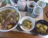 レンジで時短にも！南瓜の煮物or肉じゃが作り方77写真