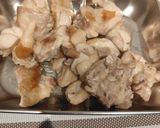 鶏もも肉とひら天のとろ〜り和風あんかけパスタ作り方4写真