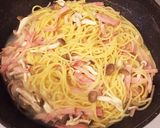 ワンパン簡単！ベーコン塩昆布の和風パスタ作り方4写真