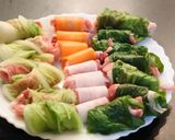 野菜とお肉をクルクル巻いて❀　映え鍋☆作り方3写真