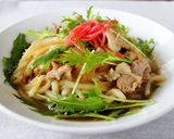 レンジで！豚のぶっかけしょうがうどん作り方5写真