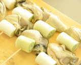 牡蠣とネギの甘辛串焼き作り方2写真