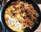 豚こまとほうれん草の卵とじ丼作り方6写真