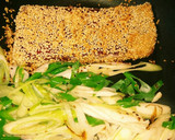 マグロのゴマ焼き～長ネギと青じそと一緒に作り方4写真