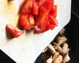 豚バラ肉と豆苗のナポリタン！作り方2写真