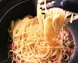豚バラ肉と豆苗のナポリタン！作り方5写真