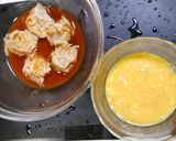 レンジで簡単！海老焼売チリ玉丼作り方1写真