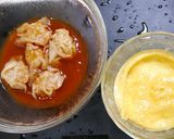 レンジで簡単！海老焼売チリ玉丼作り方2写真