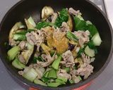 豚肉と茄子とチンゲン菜の味噌炒め作り方4写真