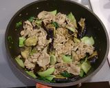 豚肉と茄子とチンゲン菜の味噌炒め作り方5写真