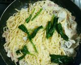 舞茸とほうれん草のクリームパスタ作り方13写真