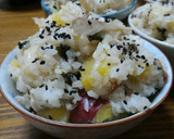 さっぱりすだちのサツマイモご飯☆おこわ風作り方15写真