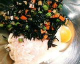 ひじきの煮物２段活用、混ぜご飯＆つくね作り方5写真