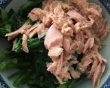 材料3つ♡春菊とツナ缶のあごだしおひたし作り方2写真