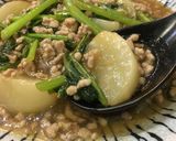 コク旨♡カブと挽き肉のとろ〜り餡かけ作り方10写真