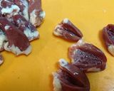節約【鶏ハートとエリンギのペッパー炒め】作り方1写真