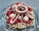 夏の夕飯♡イカトマトチーズの冷製パスタ作り方3写真