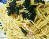 明太子がフライパで跳び跳ねない明太パスタ作り方4写真
