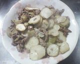 キクイモと豚ひき肉のチーズ焼き作り方5写真