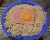 ハムエッグのパン粉焼き作り方2写真