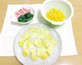 ほうれん草とコーンのポテトサラダ♪作り方1写真