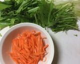 水菜と人参のごま風味炒め♪作り方1写真