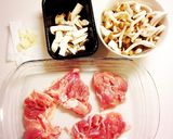大好評♡自慢の鶏肉ときのこのソテー作り方1写真