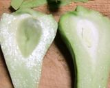 すし酢を加えて、はやとうりの塩昆布漬け作り方2写真