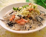 朝食に♬ひじきと焼き鮭のあったかリゾット作り方3写真