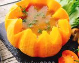 鶏皮出汁で☆丸ごと南瓜のカレースープ作り方15写真