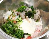 刺身とタコの薬膳お好み焼き作り方4写真