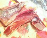 押麦入り☆鮪アゴ肉のホッとするスープ！作り方1写真