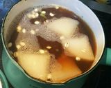 押麦入り☆鮪アゴ肉のホッとするスープ！作り方3写真