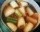 押麦入り☆鮪アゴ肉のホッとするスープ！作り方4写真